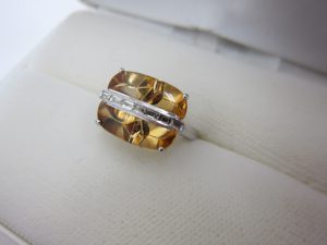 シトリンダイヤモンドリング・高価買取・神戸・大阪・ジュエリー・色石買取