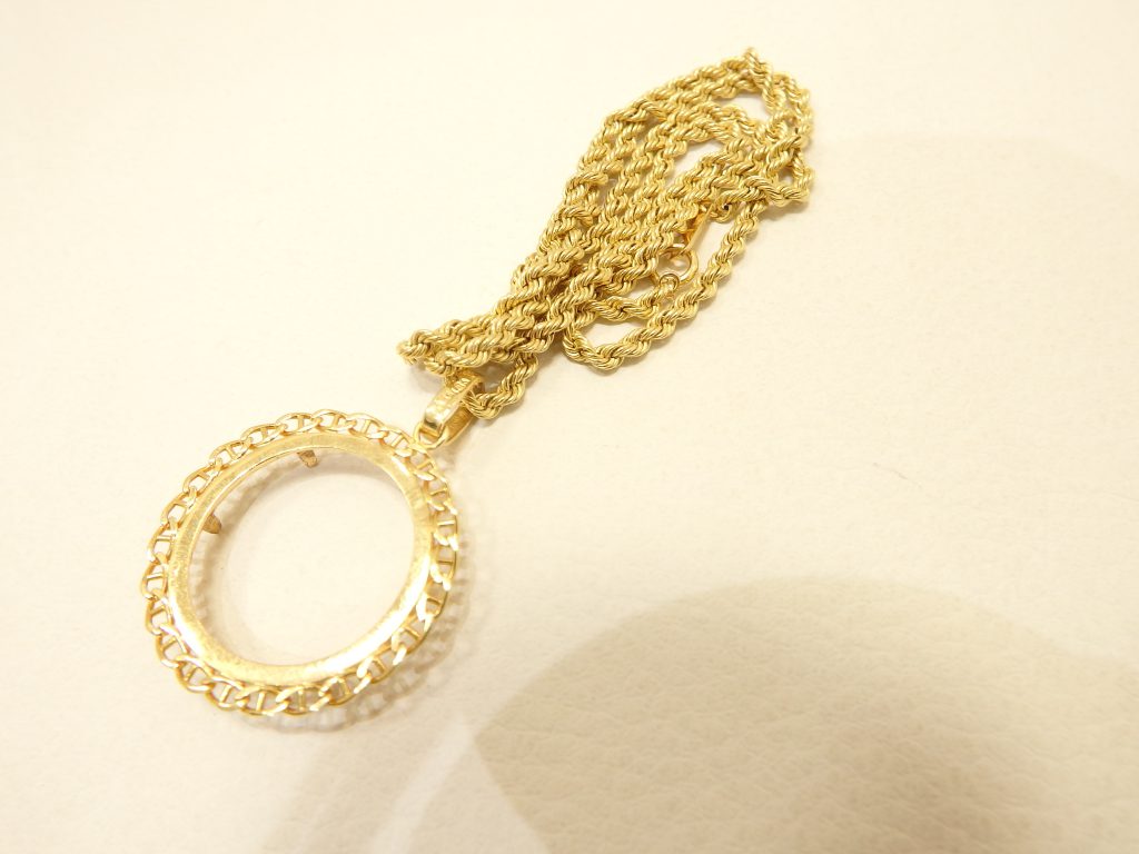 金買取　Ｋ１８　コインネックレス　貴金属　高価買取大阪神戸