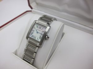 カルティエ・タンクフランセーズSM・ピンクシェル買取・大阪・神戸・ｗ51028Q3・ブランド時計高価買取