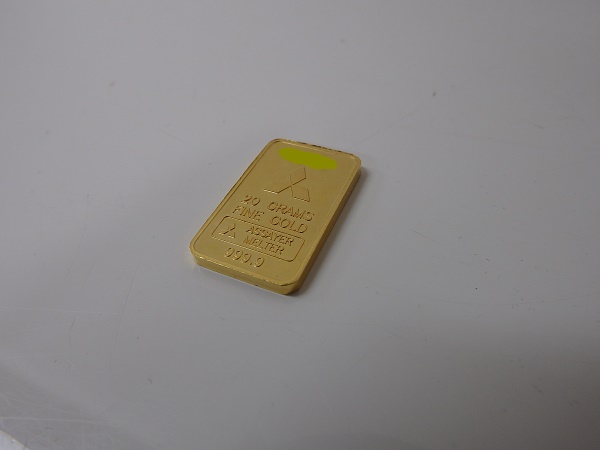 金 買取 大阪神戸 k24インゴットプレート 高価買取 三菱刻印