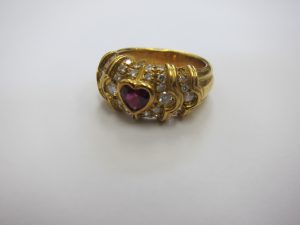 ダイヤ＆ルビーk18金リング高価買取・大阪神戸ジュエリー買取