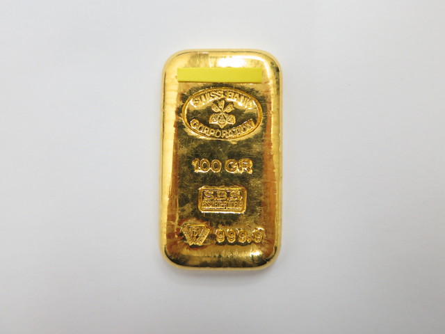 金 買取 大阪 神戸 K24 インゴット 100g スイスバンク SBS 999.9