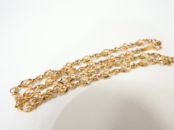金、買取大阪、神戸、Ｋ18金ネックレス買取750ＹＧ無料査定