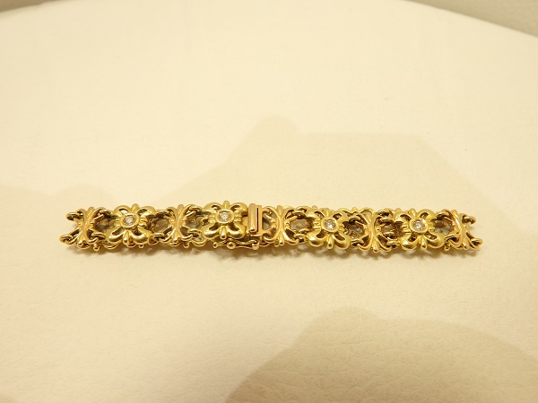 金 買取 大阪神戸 k18金 デザインダイヤモンドブレスレット