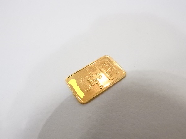 金買取大阪、神戸、ｋ24金インゴットプレート買取、クレディスイス、純金、999.9