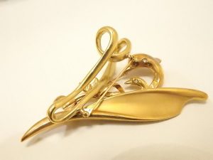 Ｋ18金ブローチ買取大阪、神戸、貴金属買取、Ｋ18金、750ＹＧ