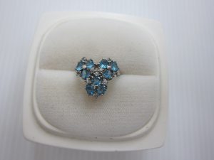 ブルートパーズダイヤモンドリング・高価買取・大阪神戸・色石・製品ジュエリー買取
