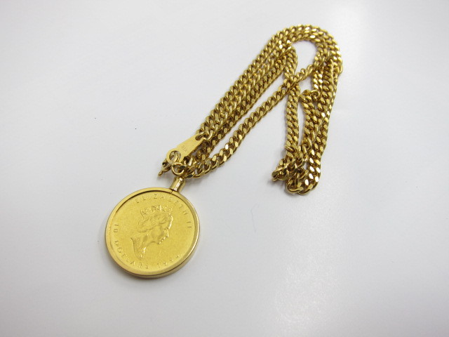 K24金エリザベス金貨＆K18金ネックレス総重量38ｇ買取りさせていただきました。