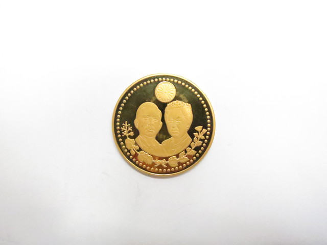 K24金天皇皇后両陛下ご訪米記念メダル1975年 17.5g買取いたしました。