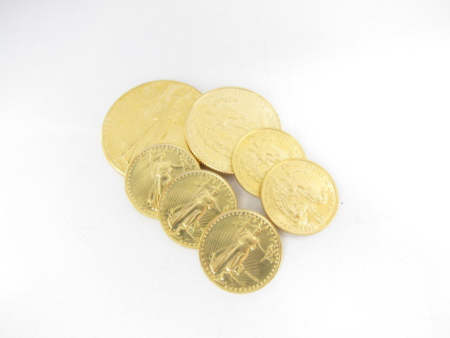 K22金イーグルコイン金貨1オンス・1/2オンス・1/4オンス総重量77.4ｇ買取いたしました。