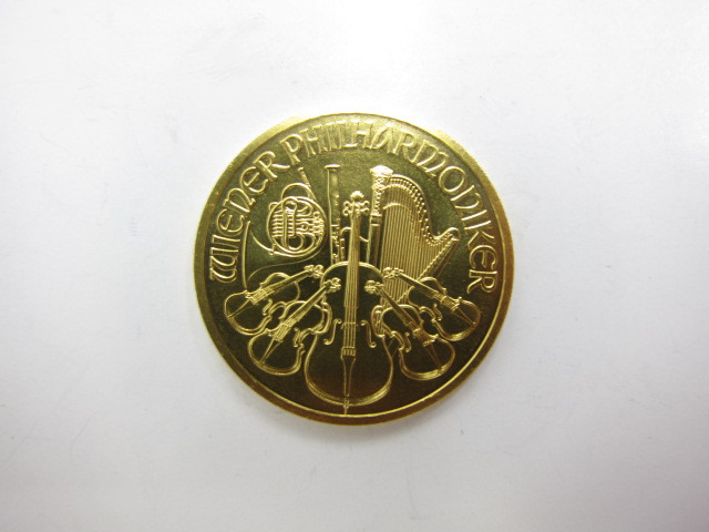 K24金インゴットオーストリアウィーン金貨ハーモニー金貨1/2オンス15.5ｇ買取いたしました。