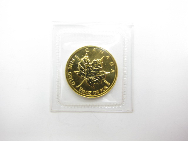 K24金メープルコイン1/10オンス買取いたしました。