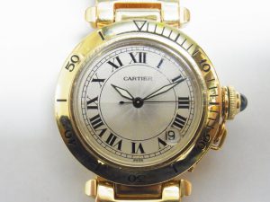 カルティエ 時計 買取 大阪 神戸 パシャ 35 金無垢 18KYG 無料査定