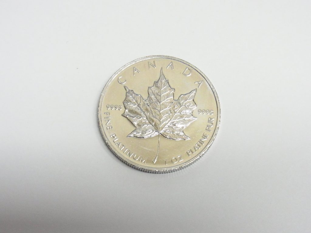 カナダ　メイプルリーフプラチナコイン　31,1ｇ　1oz　大阪神戸買取