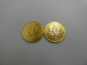 金 買取 999.9 純金製 カナダ メイプルリーフ金貨 1オンス 2枚