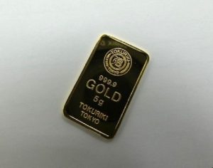 純金 ＧOLD999.9 TOKURIKI TOKYO インゴットバー5g 買取