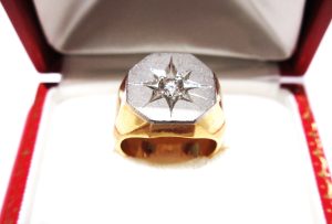 印台リング 買取 K18金 プラチナ900 ダイヤモンド