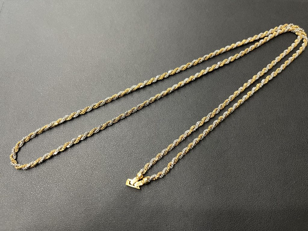 貴金属 買取 K18/Pt850 コンビ ロープチェーン ネックレス