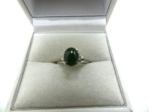 ヒスイ&ダイヤモンドpt900プラチナリング 宝石ジュエリー買取