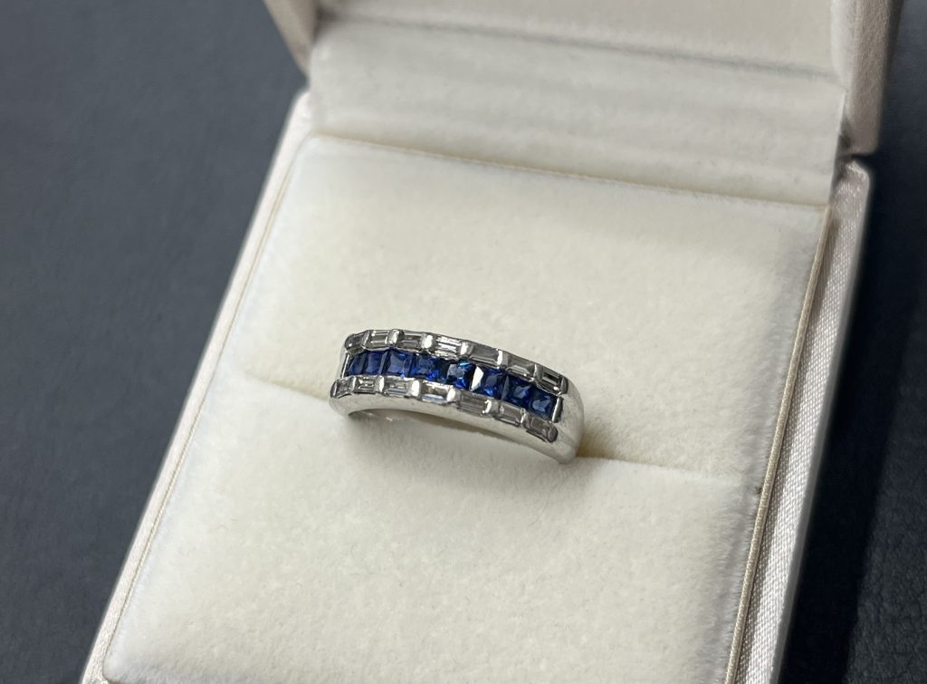 プラチナ900 サファイア ダイヤリングS0.8ct D0.48ct ジュエリー