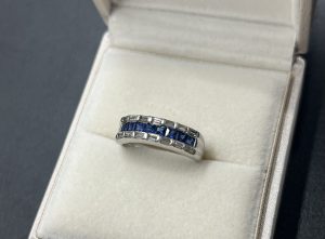 プラチナ900 サファイア ダイヤリングS0.8ct D0.48ct ジュエリー