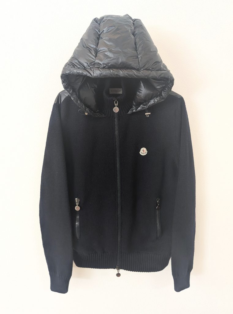 モンクレール 買取 MAGLIONE ダウンジャケット ネイビー×ブラック Lサイズ