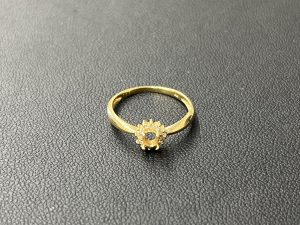 K18 （750） デザインリング メレダイヤ 0.06ct 石取れ 買取