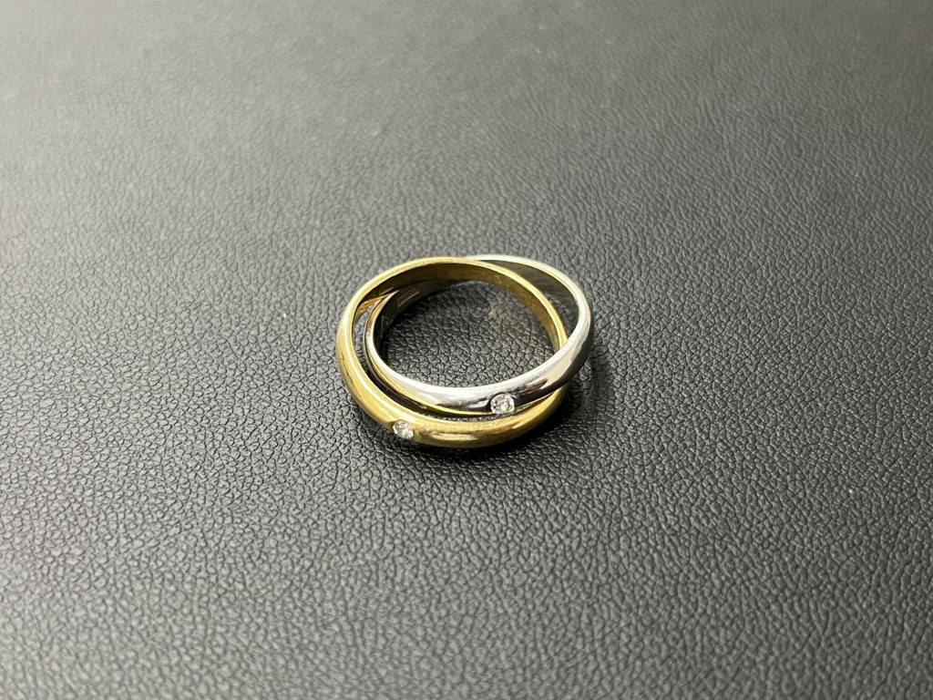 貴金属ジュエリー 買取 K18/Pt900 コンビ ダイヤ 2連リング