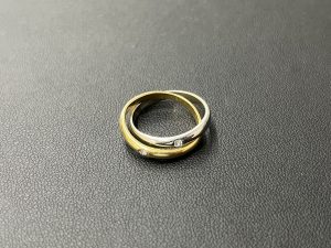 貴金属ジュエリー 買取 K18/Pt900 コンビ ダイヤ 2連リング