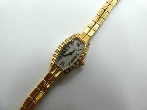 カルティエ ラニエールトノーミニ14487CE  イエローゴールド ダイヤモンドホワイト文字盤 買取