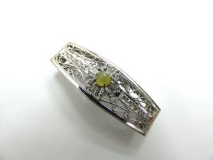 ダイヤモンド＆キャッツアイ プラチナpt900 帯留め 買取