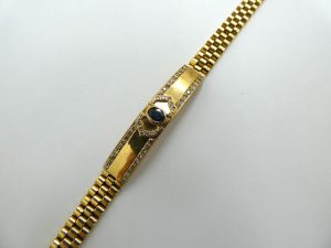 ロレックスプレジデントブレス風18K メレダイヤモンド＆サファイア ブレスレット買取