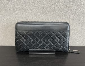 ヴェルサーチ グレカパターンラウンドジップ ウォレット レザー
