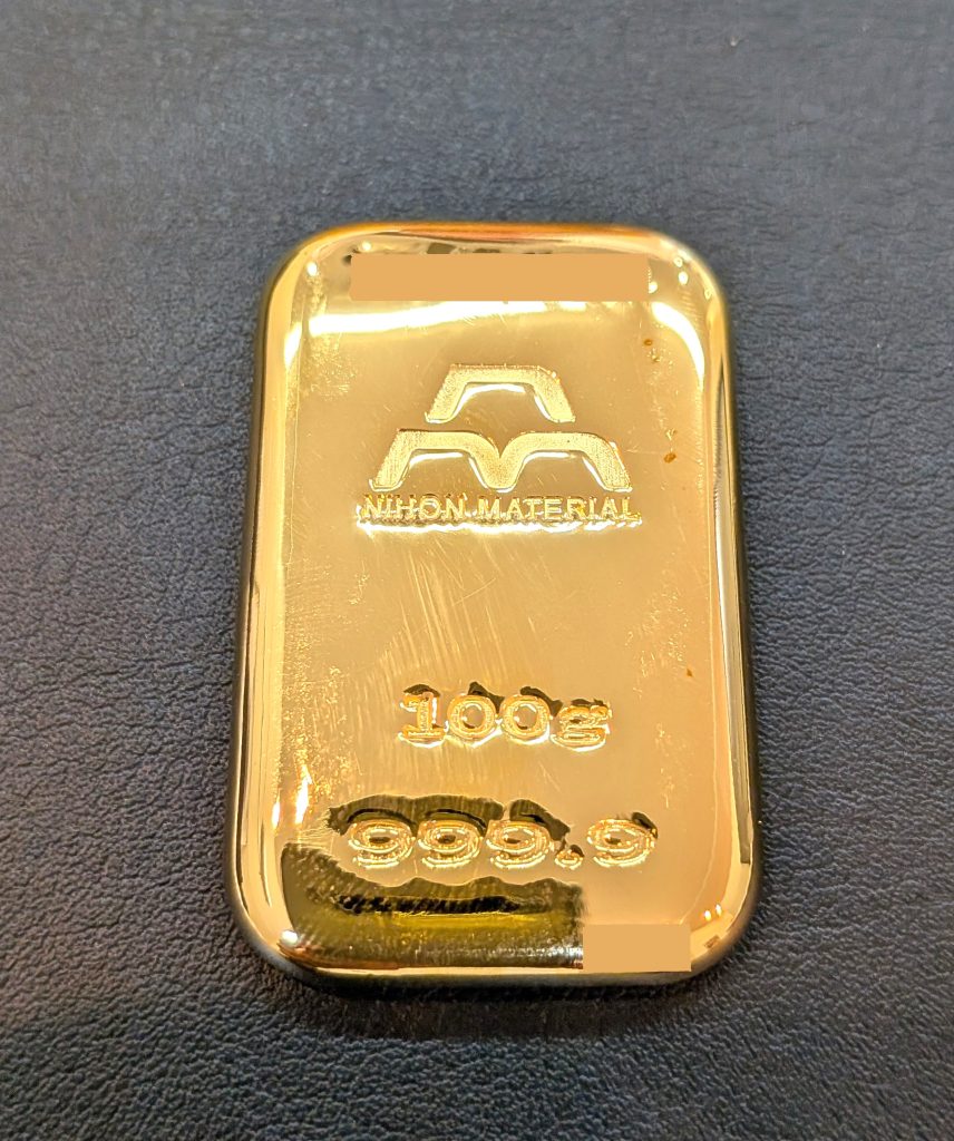 インゴット K24 買取 日本マテリアル 100g 純金 999.9