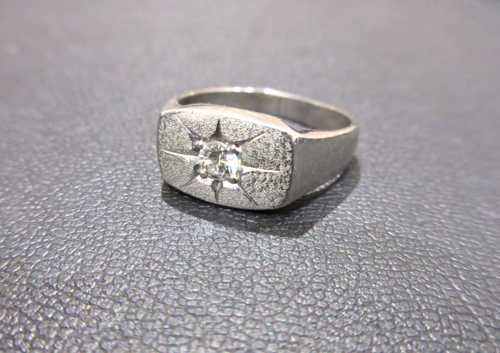 宝飾ジュエリー プラチナ 印台ダイヤモンド リング 買取 Pt850 D0.2ct