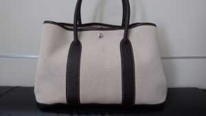 エルメス 買取 ガーデンパーティ36 トワルアッシュ ベージュ シルバー金具 ▢I