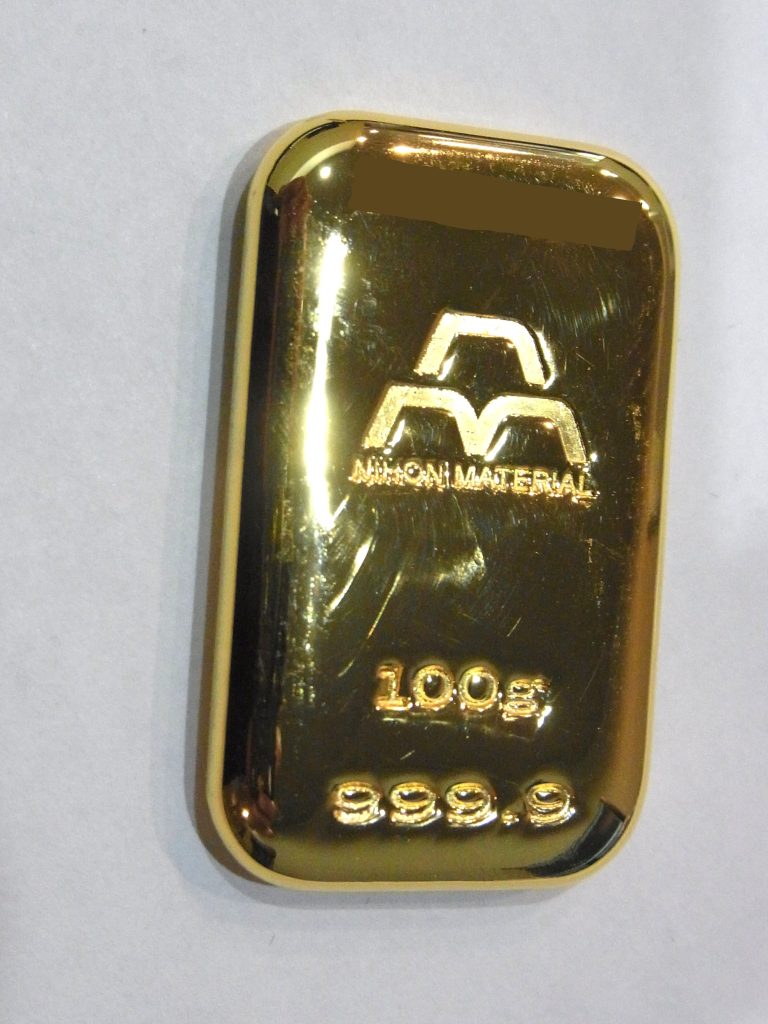 インゴット 買取 K24 日本マテリアル 純金 100ｇ 金相場高騰