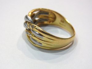 K18 Pt900 コンビリング メレダイヤモンド 無料買取査定