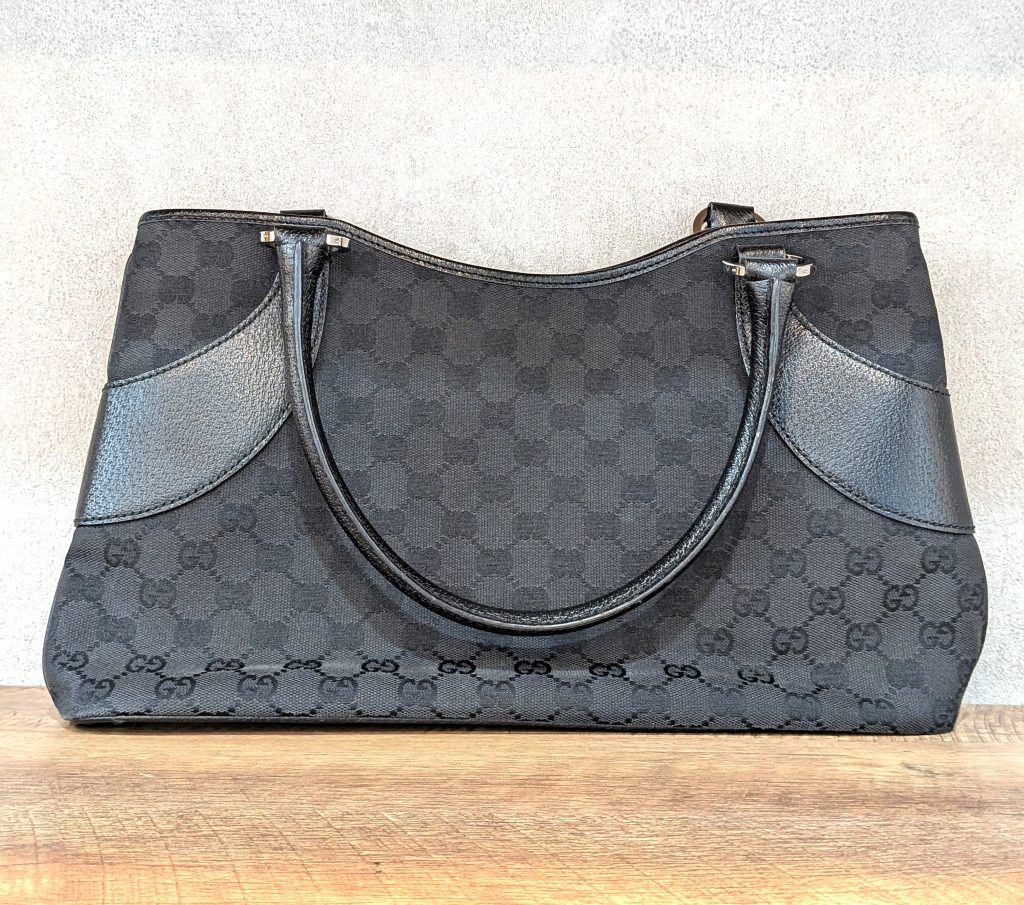 グッチ 買取 GG キャンバス×レザー ブラック 113015 トートバッグ