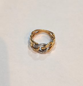 貴金属 K18PT900 買取 コンビ素材リング メレD 0.04ct
