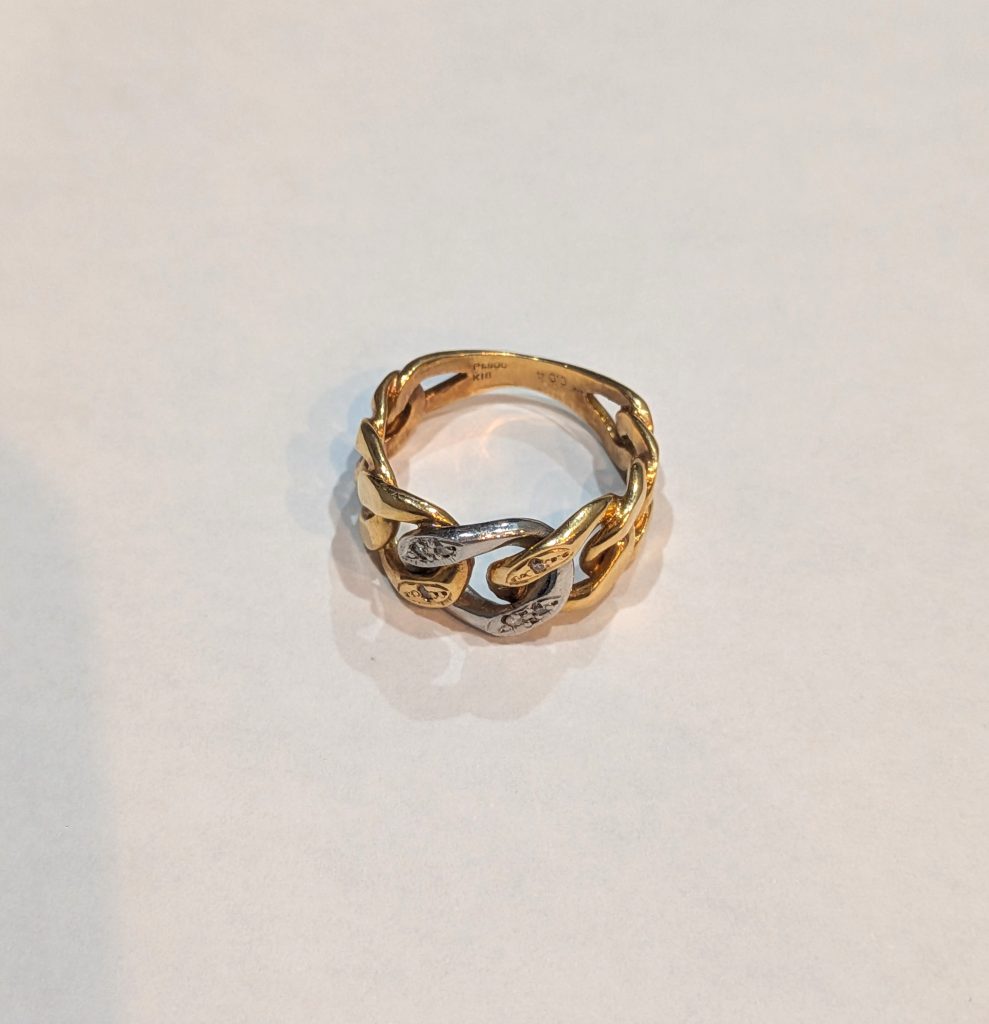 貴金属 K18PT900 買取 コンビ素材リング メレD 0.04ct