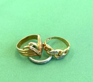 【催事】貴金属 買取 K18PT900 K18 PT1000 リング メレダイヤモンド付き 3点 コーナン中もず店