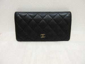 シャネル マトラッセ 長財布買取 キャビアスキン A31509 黒