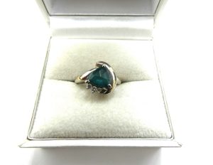 プラチナ台 グリーントルマリン&ダイヤモンドリング 買取