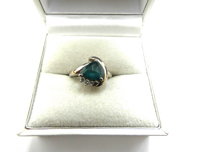 プラチナ台 グリーントルマリン&ダイヤモンドリング 買取