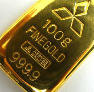 999.9 三菱 純金インゴットバー FINEGOLD 100ｇ 買取