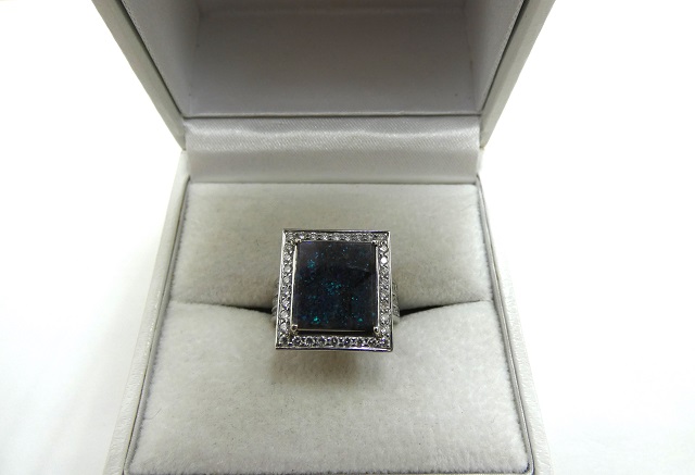 ブラックオパール&ダイヤモンドプラチナリング買取