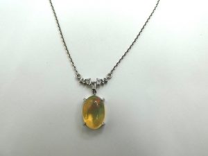 プラチナ＆オパール＆ダイヤモンドネックレス 宝石ジュエリー買取