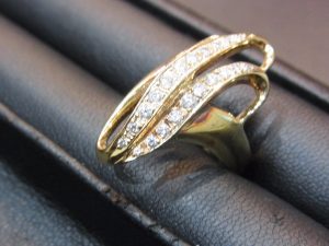 【催事】貴金属 K18 買取 18金 リング メレダイヤモンド付き 金製品