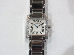 カルティエ タンクフランセーズSM WG無垢 ベゼルダイヤ WE1002S3 買取